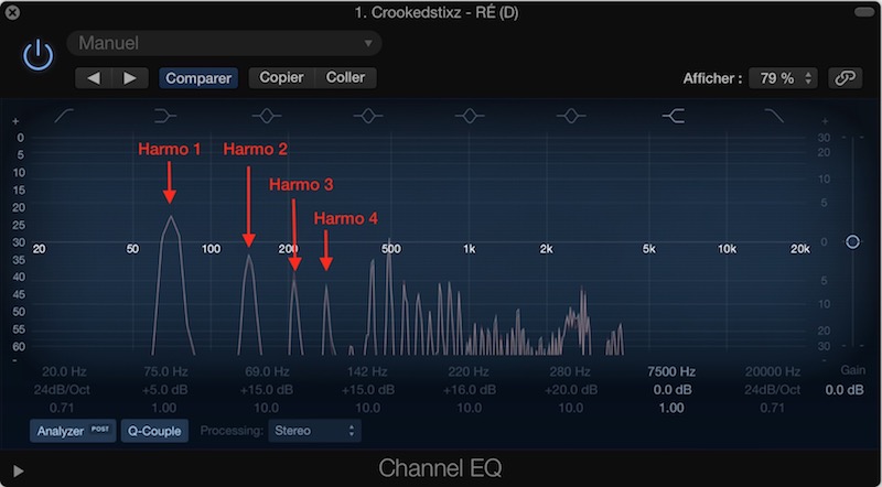 Equalieur avec les harmoniques du didgeridoo
