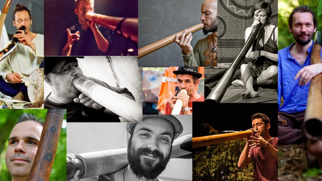 different pictures from European didgeridoo players