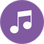 icône violet avec une une note de musique